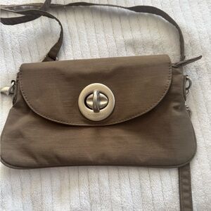 Baggallini Tan Crossbody Bag with Silver Accent